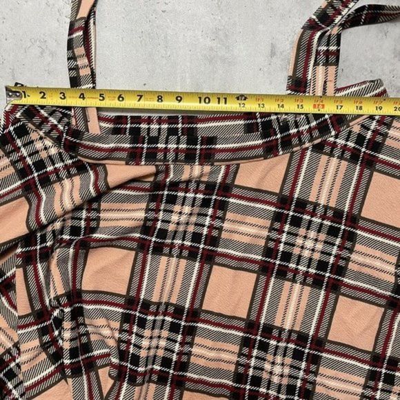 Shein Womens Curve Jumper Skirt Size 4XL Pink Plaid Overalls Side Zip EUC‎ - Picture 11 of 11